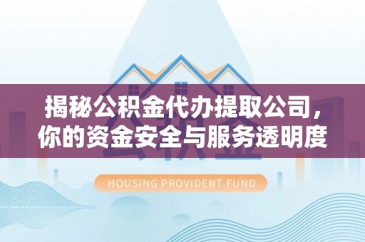 盐源揭秘公积金代办提取公司，你的资金安全与服务透明度指南