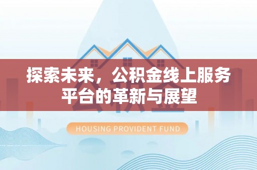 盐源探索未来，公积金线上服务平台的革新与展望